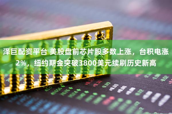 泽巨配资平台 美股盘前芯片股多数上涨，台积电涨2%，纽约期金突破3800美元续刷历史新高